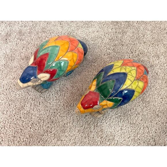 Raku Pottery Set of Amarillos Handmade in South Africa Figurine - Picture 2 of 9